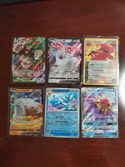 Pokemon 6 Card Lot Holos EX, V And Rare Cards , Great Value Set Building Lot15 - Image 1