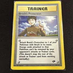 Brock’s Protection 101/132 Gym Challenge Pokemon Card Trainer Vintage Rare Card - Image 1