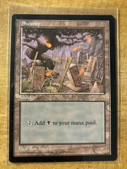 MTG✨APAC Land Promo SWAMP Japan 🇯🇵 BLUE✨MINT Rare 1997 UNPLAYED Ron Spears Art - Image 1