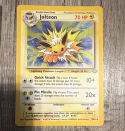 Wizards Pokemon TCG Jolteon Jungle 4/64 Holo Rare English Unlimited 70HP 1999 - Image 1