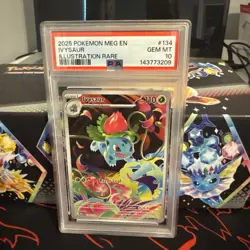 2025 Pokemon MEG EN Illustration Rare #134 Ivysaur PSA 10 GEM MINT - Image 1