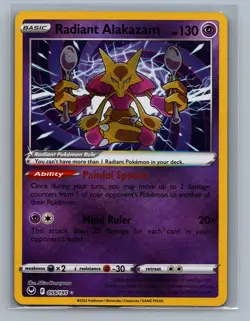 Radiant Alakazam #059/195 Holo Silver Tempest Pokemon Card - NM - Image 2