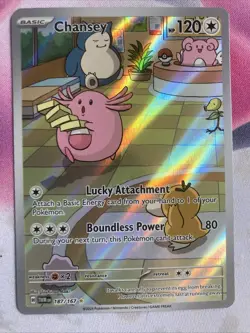 2024 Pokemon TWM EN Illustration Rare #187/167 Chansey - Image 4