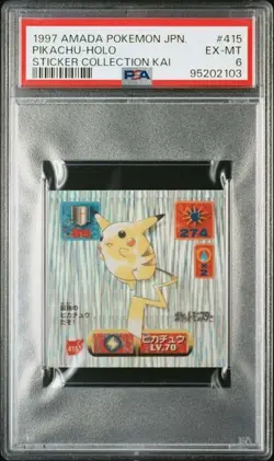 PSA 6 JAPANESE POKEMON PIKACHU AMADA STICKER COLLECTION KAI 1997 403B - Image 1