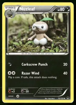 Nuzleaf 72/122 Uncommon BREAKpoint Pokemon Heavily Played - Image 1
