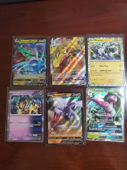 Pokemon 6 Card Lot Holos EX, V And Rare Cards , Great Value Set Building Lot14 - Image 1
