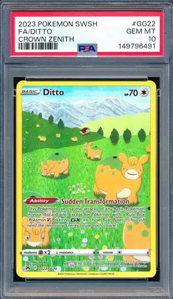 Ditto Full Art 2023 Pokemon SWSH Crown Zenith #GG22 PSA 10 English - Image 1