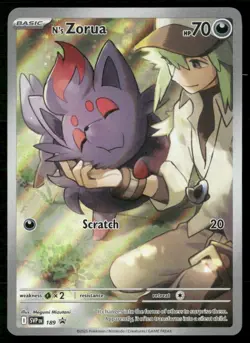 N's Zorua 189 Holo Promo Scarlet & Violet Promo Pokemon Near Mint - Image 1