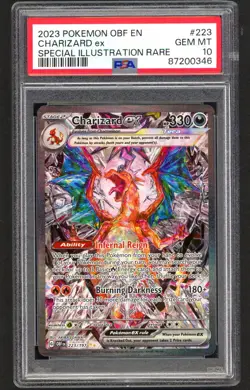 Pokemon Card - PSA 10 Charizard EX 223/197 - Obsidian Flames - GEM MT - PSA10 - Image 1