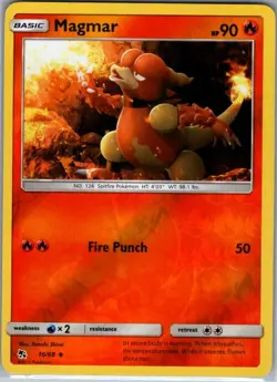 Magmar 10/68 Reverse Holo Hidden Fates - Pokemon Card - NM - Image 1