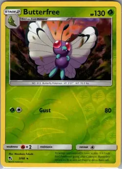 Butterfree 3/68 Reverse Holo Hidden Fates - Pokemon Card - NM - Image 1