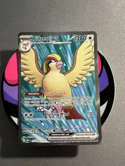 Pokemon Card - Pidgeot ex Obsidian Flames 217/197 Ultra Rare Full Art Holo TCG - Image 1