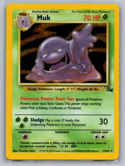 Muk (13) Fossil #13/62 Holo Rare Pokemon Card - Image 1