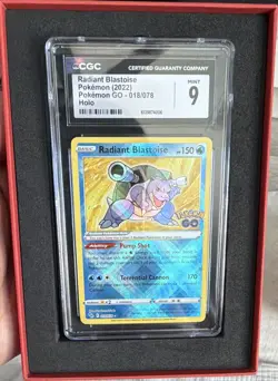 CGC 9 Radiant Blastoise 018/078 Pokemon GO 2022 Radiant Rare Holo - Image 1