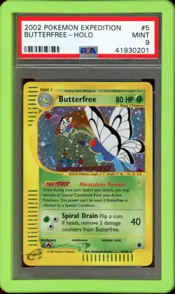 2002 Pokemon TCG Card Expedition #5 Butterfree Holo PSA 9 - Image 1