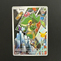 Snivy 049 Series 2 First Partner Illustration Collection, Pokemon Promo, In Hand - Image 1