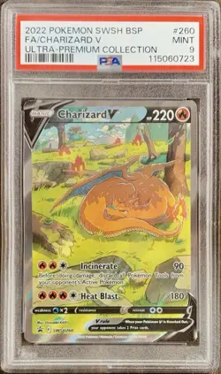 Pokemon TCG Charizard V SWSH260 SWSH Promo Holo EN PSA 9 - Image 1