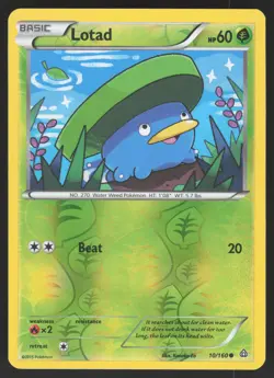 Lotad 10/160 Reverse Holo Pokemon TCG XY - Primal Clash LP - Image 1