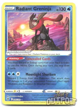Radiant Greninja 046/189 Radiant Rare Astral Radiance Pokemon NM - Image 1