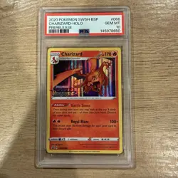 Pokemon Vivid Voltage Charizard Holo Prerelease Black Star Promo SWSH066 PSA 10 - Image 1