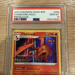 Pokemon Vivid Voltage Charizard Holo Prerelease Black Star Promo SWSH066 PSA 10 - Image 2