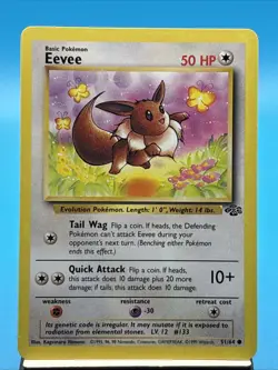 Eevee 51/64 Pokemon TCG Jungle Unlimited Regular Common LP/NM - Image 1