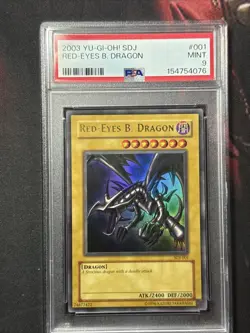 2003 RED EYES BLACK DRAGON SDJ PSA 9 MINT #001 YUGIOH KONAMI - Image 1