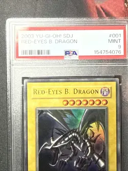 2003 RED EYES BLACK DRAGON SDJ PSA 9 MINT #001 YUGIOH KONAMI - Image 3