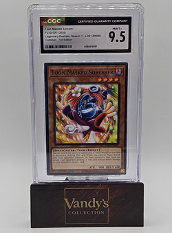 Konami Yu-Gi-Oh! Toon Masked Sorcerer LDS1-EN058 CGC 9.5 1st Edition Common - Image 1