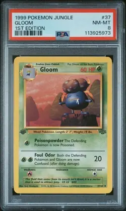 -PSA 8 - 1999 POKEMON JUNGLE 37 GLOOM 1ST EDITION - Image 1