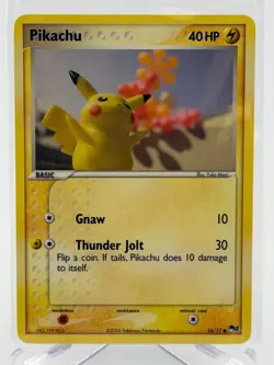 Nintendo Pokemon TCG Pikachu 16/17 POP Series 2 Common Regular English NP Mint! - Image 1