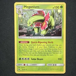 Pokemon Lost Thunder MEGANIUM #8 COSMOS HOLO Australia Exclusive Knockout Promo - Image 1