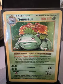1999 Holo Rare Venusaur Base Set Shadowless Pokemon Card TCG - Image 1
