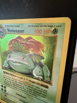 1999 Holo Rare Venusaur Base Set Shadowless Pokemon Card TCG - Image 2