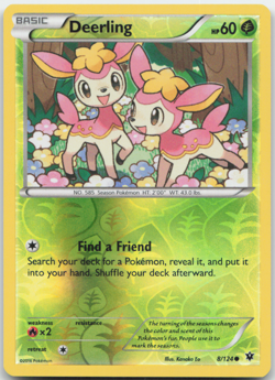 Deerling 8/124 Reverse Holo Fates Collide Pokemon Card NM - Image 1