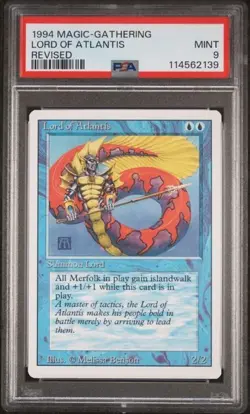 PSA 9 1994 MTG MAGIC THE GATHERING REVISED LORD OF ATLANTIS GRADED - Image 1