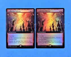 2x Collective Inferno Lorwyn Eclipsed Enchantment ECL Mtg 363 Extended Art Foil - Image 1