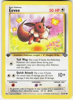 Pokemon Eevee 51/64 Common Jungle Pokemon Lightly Played B - Image 1