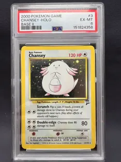 2000 POKEMON BASE SET 2 #3 CHANSEY-HOLO PSA 6 - Image 1