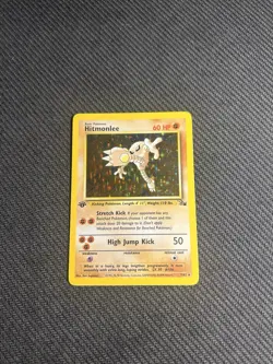 Pokemon TCG Hitmonlee 7/62 1st Edition Fossil Holo MP - Image 3