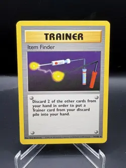 Pokemon TCG Item Finder 74/102 Rare Trainer Base Set Regular English LP - Image 1