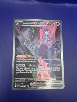 Team Rocket's Mewtwo ex 231/182 Pokemon SV10 Destined Rivals SIR Holo MINT - Image 1