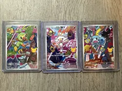 Series 2 First Partner Illustration Galar Grookey 052, Scorbunny 053, Sobble 054 - Image 1