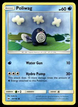POKEMON POLIWAG SM BASE SET 30/149 C NM/M - Image 1