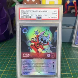 PSA 9 STITCH FOIL 21/P1 DISNEY LORCANA D100 COLLECTOR’S EDITION ENGLISH 2023! - Image 1