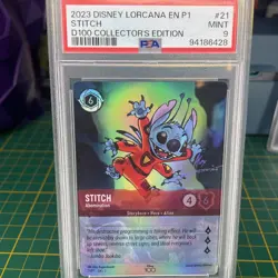PSA 9 STITCH FOIL 21/P1 DISNEY LORCANA D100 COLLECTOR’S EDITION ENGLISH 2023! - Image 2