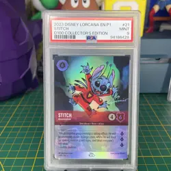 PSA 9 STITCH FOIL 21/P1 DISNEY LORCANA D100 COLLECTOR’S EDITION ENGLISH 2023! - Image 4