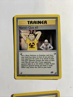 Pokemon TCG Blaine's Quiz #3 112/132 WOTC Gym Challenge Uncommon 1st Edition LP - Image 1