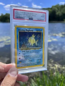 Shining Magikarp Double Holo Error PSA 2 POP 25 SWIRL Neo Revelation Pokemon - Image 2
