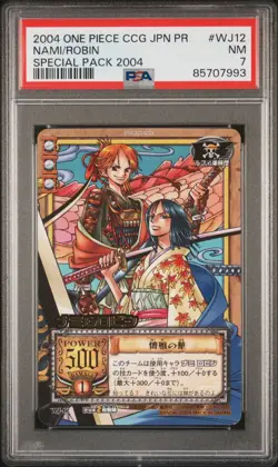 2004 Japanese One Piece CCG Nami & Robin WJ-12 PSA 7 NM Special Pack Promo - Image 3